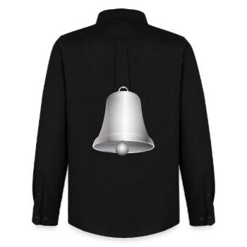 large silver-colored church bell or bells - Men's Oxford Shirt by Stanley/Stella - black - Back - AI Model Male 185 dark (185cm)