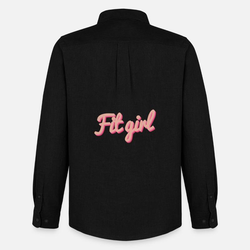 Fitgirl Rosa 3D Script - Männer Oxford Hemd von Stanley/Stella - Schwarz