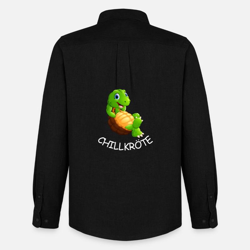 Turtle Chill : Drôle d’animal comique - Chemise Oxford homme Stanley/Stella - noir