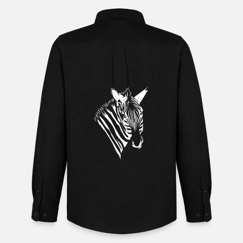 Zebra - Männer Oxford Hemd von Stanley/Stella - Schwarz