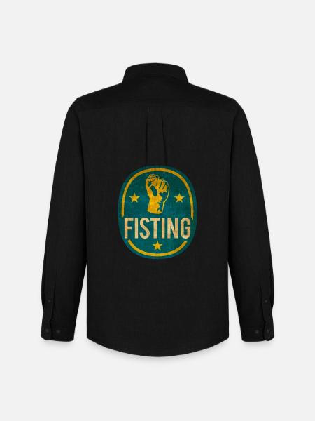 fisting logotyp t-shirt design XXX sex porr presentidé - Stanley/Stella Oxfordskjorta Herr - svart
