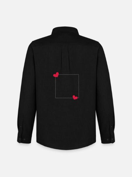 Heart Frame Ornament Line - Men's Oxford Shirt by Stanley/Stella - black