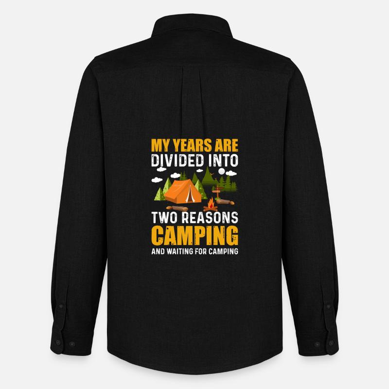 Camping - Männer Oxford Hemd von Stanley/Stella - Schwarz