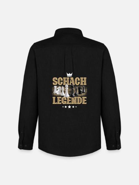 Schach Legende - Männer Oxford Hemd von Stanley/Stella - Schwarz