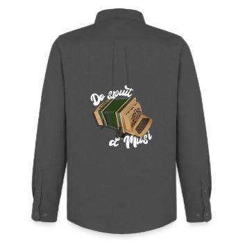 Harmonica - Do spuit d'Musi | ZiachON! - Men's Oxford Shirt by Stanley/Stella - anthracite - Back - AI Model Male 185 dark (185cm)