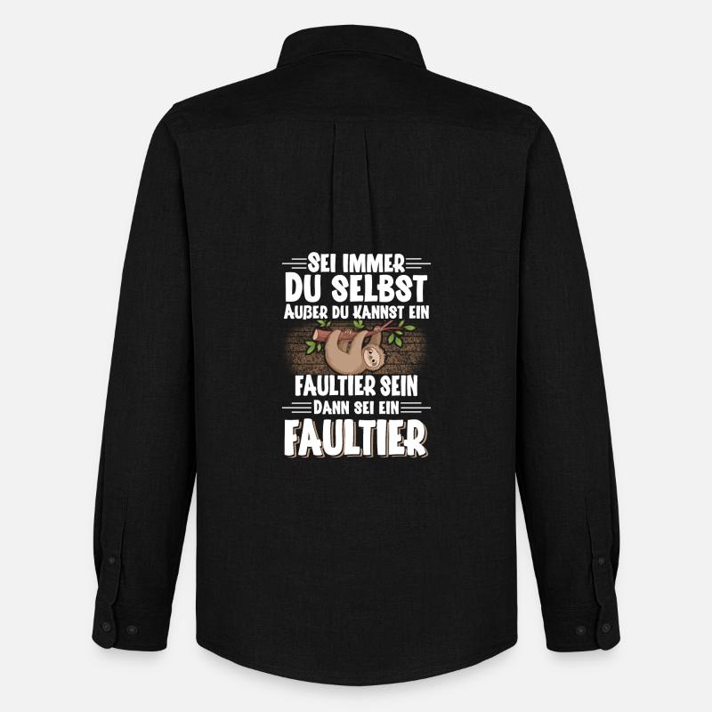 Faultier - Männer Oxford Hemd von Stanley/Stella - Schwarz