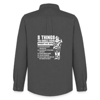 Firefighter Dad - Men's Oxford Shirt by Stanley/Stella - anthracite - Back - AI Model Male 185 dark (185cm)