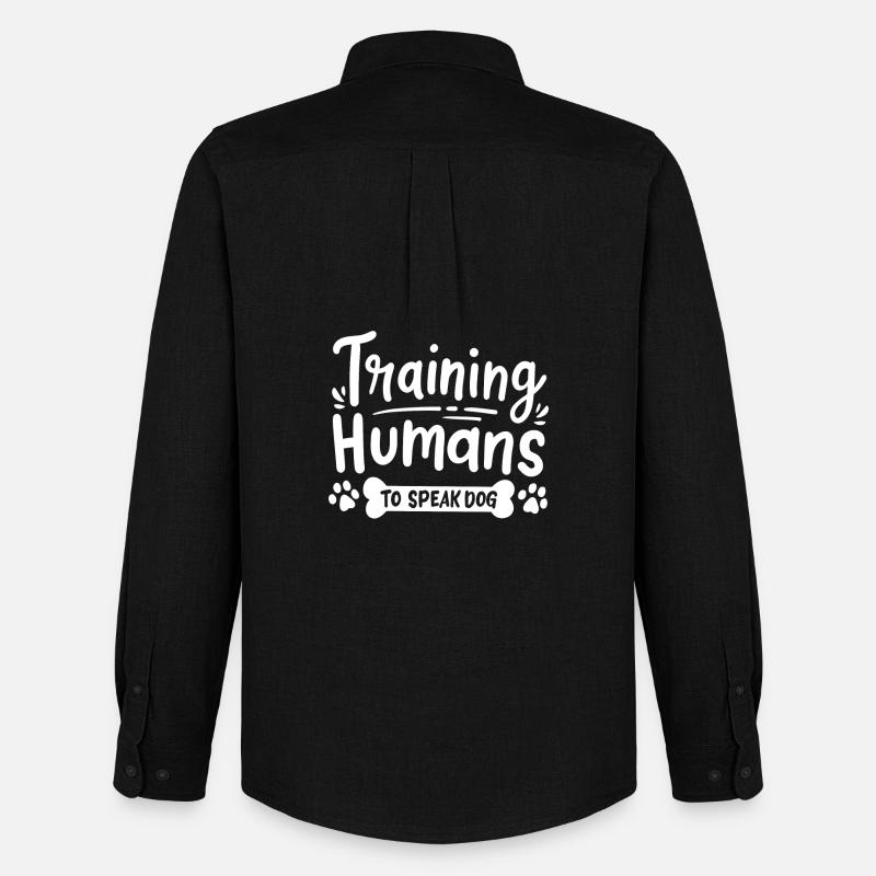 Hundetraining Hundetrainer - Männer Oxford Hemd von Stanley/Stella - Schwarz