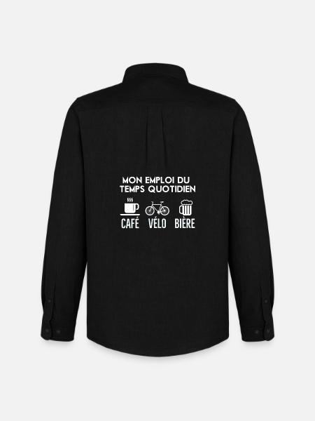 Café Vélo Bière 2 - Chemise Oxford homme Stanley/Stella - noir