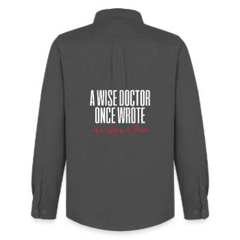Arzt Doktor Medizin Handschrift - Männer Oxford Hemd von Stanley/Stella - Anthrazit - Hinten - AI Model Male 185 dark (185cm)