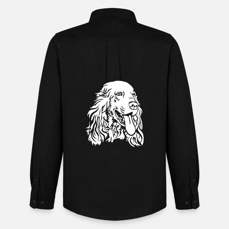 Cocker Spaniel Kopf "Black Edition" - Männer Oxford Hemd von Stanley/Stella - Schwarz