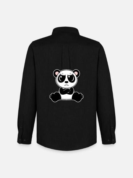 Le panda mignon est agacé - Chemise Oxford homme Stanley/Stella - noir