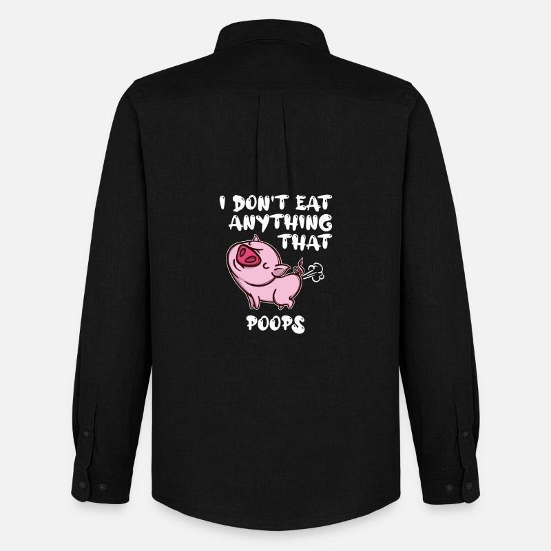 Statement Schwein Vegan - Männer Oxford Hemd von Stanley/Stella - Schwarz