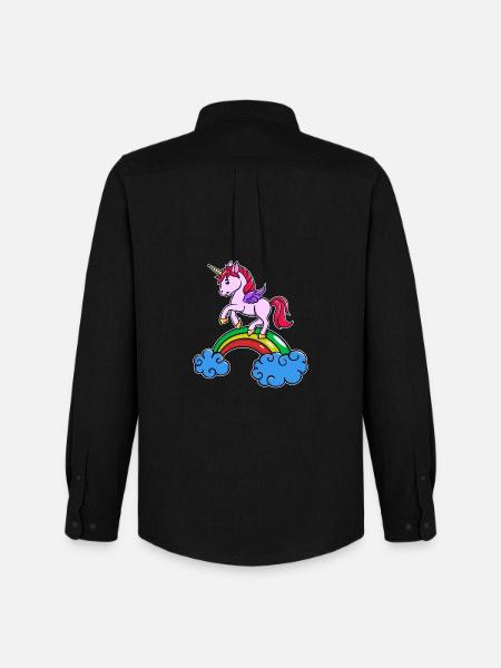 Einhorn Cool Tier - Männer Oxford Hemd von Stanley/Stella - Schwarz