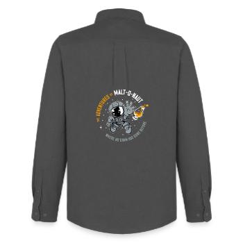 Malt-O-Naut 1 - Men's Oxford Shirt by Stanley/Stella - anthracite - Back - AI Model Male 185 dark (185cm)