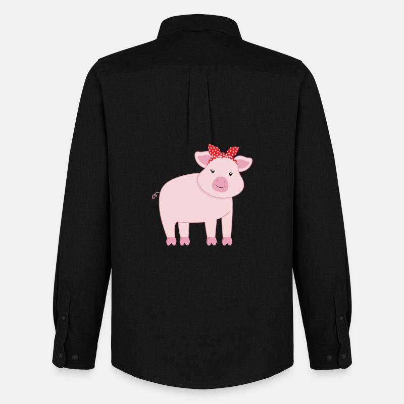 Schwein Schweine - Männer Oxford Hemd von Stanley/Stella - Schwarz