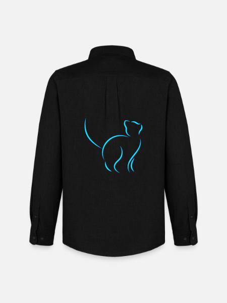 chat - Chemise Oxford homme Stanley/Stella - noir