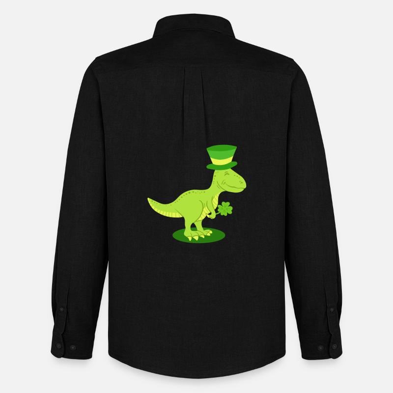 St. Patrick's Day Dinosaurier Irisch - Männer Oxford Hemd von Stanley/Stella - Schwarz