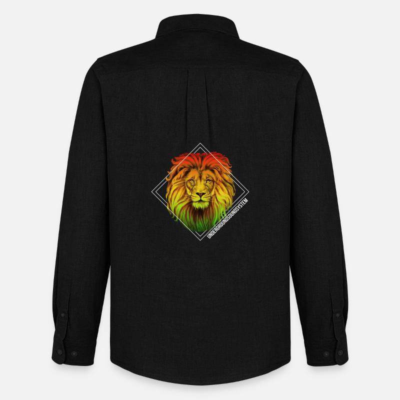 Rainbow Lion Diamond Pattern - Men's Oxford Shirt by Stanley/Stella - black