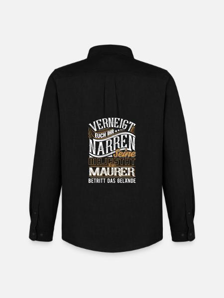 Maurer - Männer Oxford Hemd von Stanley/Stella - Schwarz