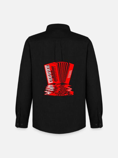 Musique d’accordéon - Chemise Oxford homme Stanley/Stella - noir