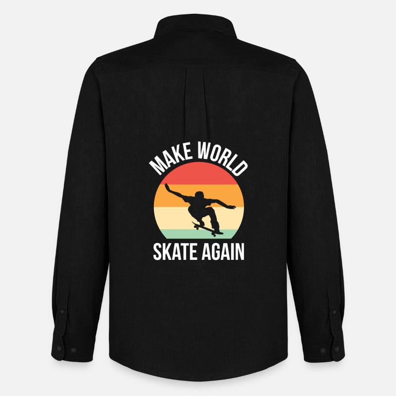 Make World Skate Again - Männer Oxford Hemd von Stanley/Stella - Schwarz