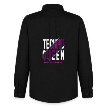 design techno queen - Chemise Oxford homme Stanley/Stella - noir - Dos - AI Model Male 185 dark (185cm)