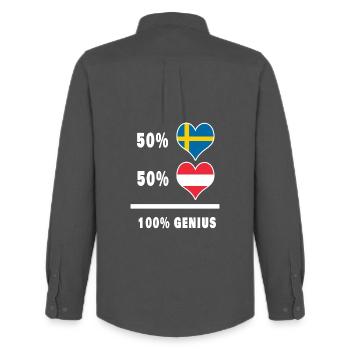 Sweden and Austria genius / gift - Men's Oxford Shirt by Stanley/Stella - anthracite - Back - AI Model Male 185 dark (185cm)