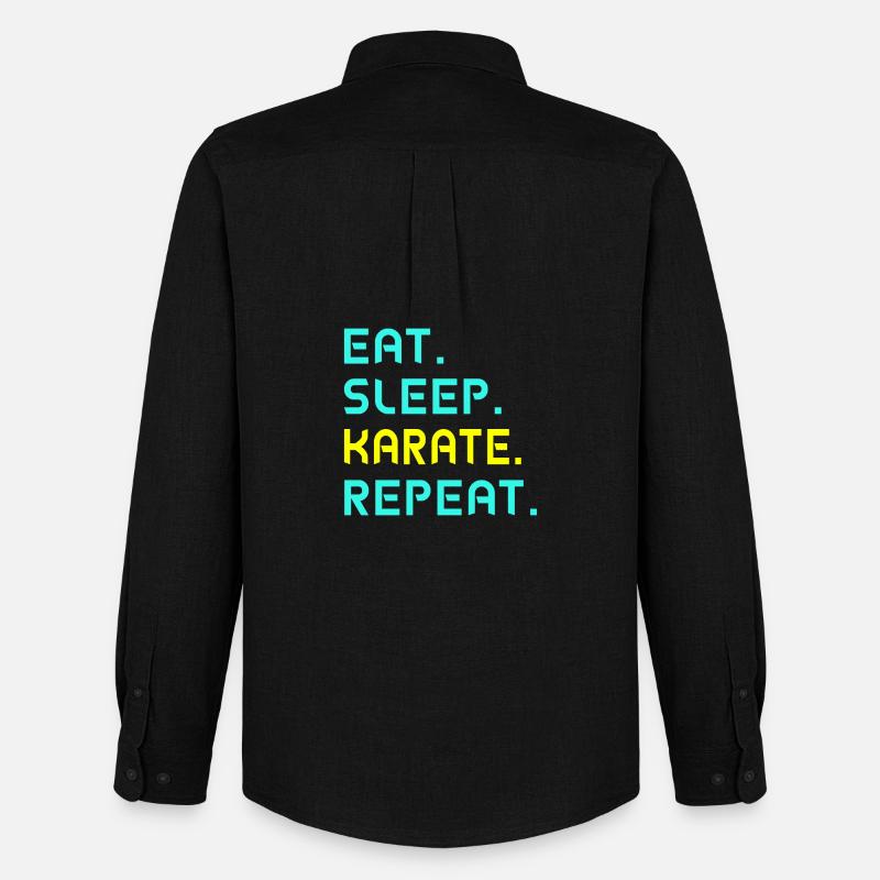Eat. Sleep. Karate. Repeat. - Männer Oxford Hemd von Stanley/Stella - Schwarz
