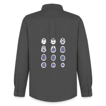 Image de Scanner IRM Cadeau Manip Radio Radiologie - Chemise Oxford homme Stanley/Stella - charbon - Dos - AI Model Male 185 dark (185cm)