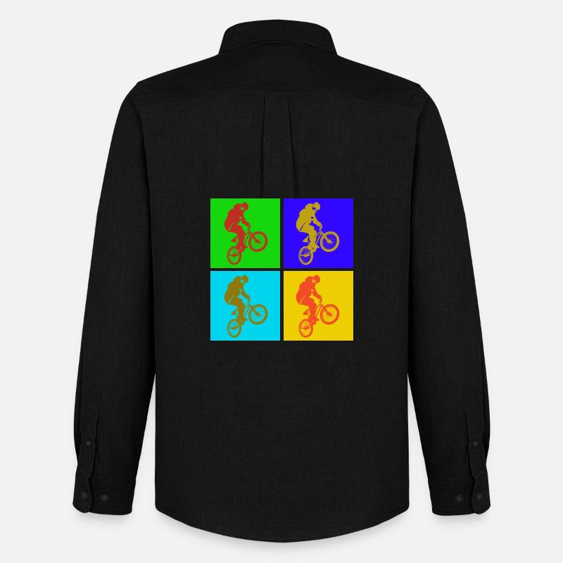 BMX Pop Art  - Männer Oxford Hemd von Stanley/Stella - Schwarz