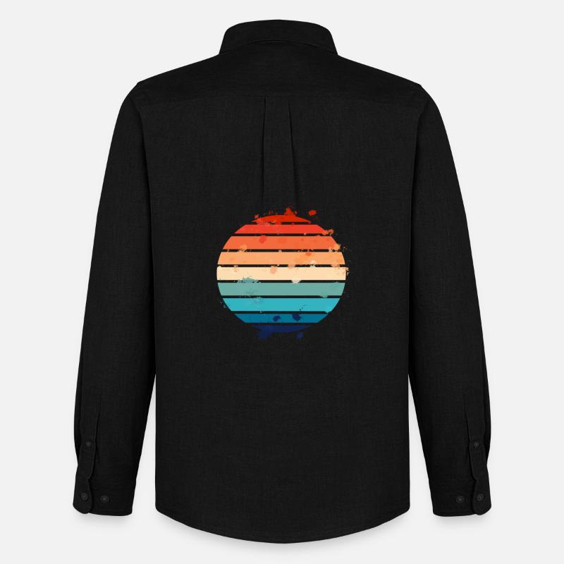 Splatter Retro Sunset - Männer Oxford Hemd von Stanley/Stella - Schwarz