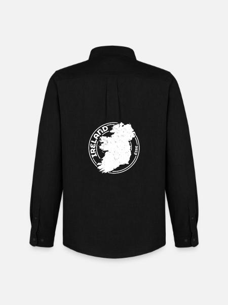 Ireland | Irish Map | Island Outline Stamp Design - Men's Oxford Shirt by Stanley/Stella - black