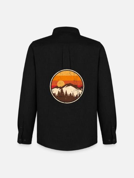 Sunset Ridge Mountain Circle - Men's Oxford Shirt by Stanley/Stella - black