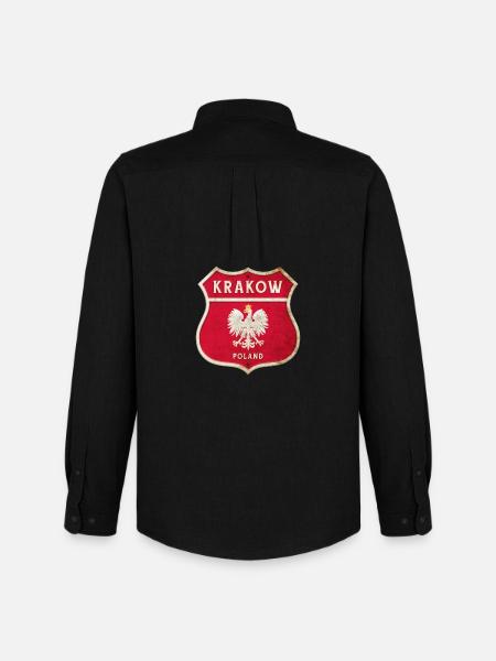 Krakow Poland Coat of Arms Flags Design - Men's Oxford Shirt by Stanley/Stella - black
