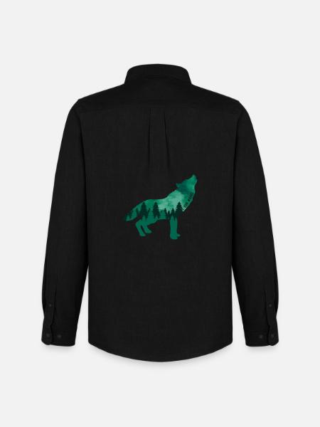 Climate Change Environmental Protection Wolf - Men's Oxford Shirt by Stanley/Stella - black