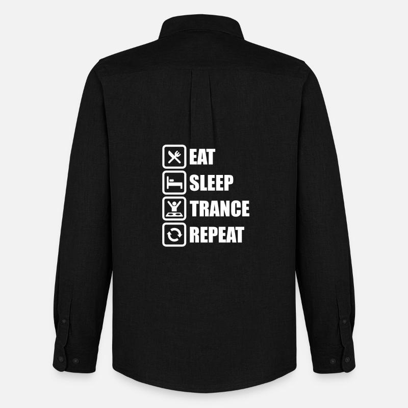 Eat Sleep Trance Repeat! - Männer Oxford Hemd von Stanley/Stella - Schwarz
