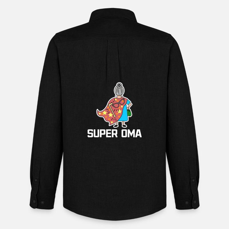 Superoma Brille Großmama Oma Statement Großmutter - Männer Oxford Hemd von Stanley/Stella - Schwarz