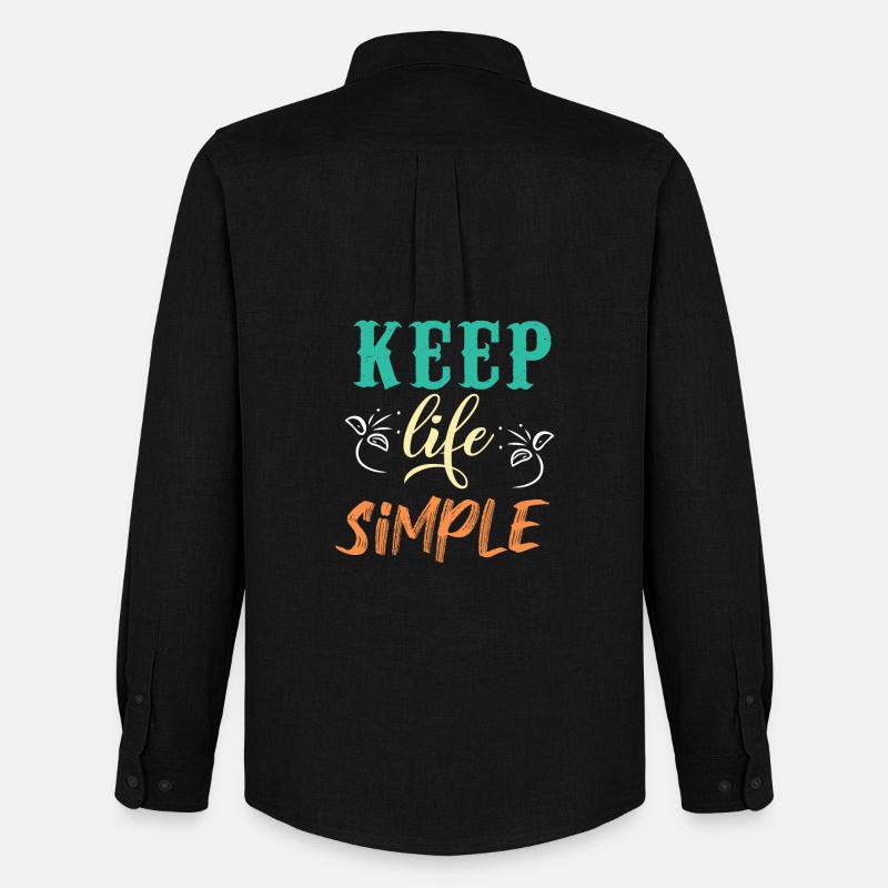 Halten Sie das Leben einfach Motivationsdesign - Männer Oxford Hemd von Stanley/Stella - Schwarz