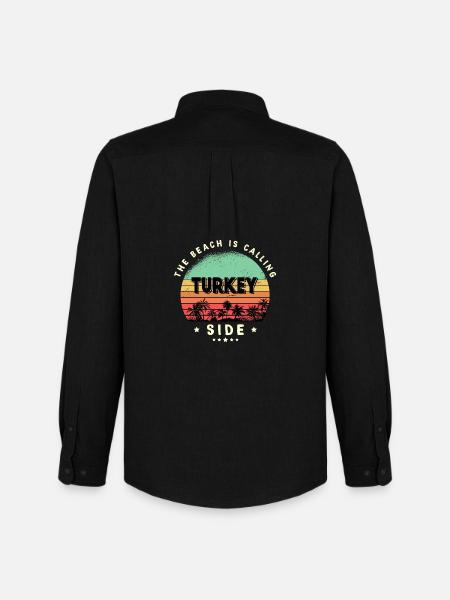 Side Turkey beach design - Men's Oxford Shirt by Stanley/Stella - black