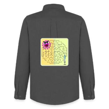 Riddle Virus - Men's Oxford Shirt by Stanley/Stella - anthracite - Back - AI Model Male 185 dark (185cm)