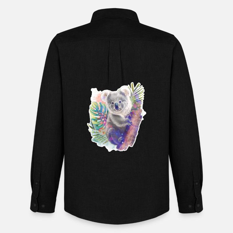 Koala | Koala Bär - Männer Oxford Hemd von Stanley/Stella - Schwarz