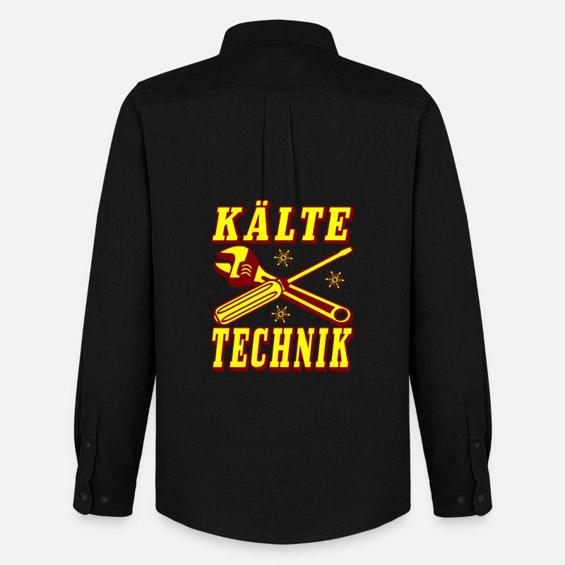 Kälte Technik Retro Design - Männer Oxford Hemd von Stanley/Stella - Schwarz