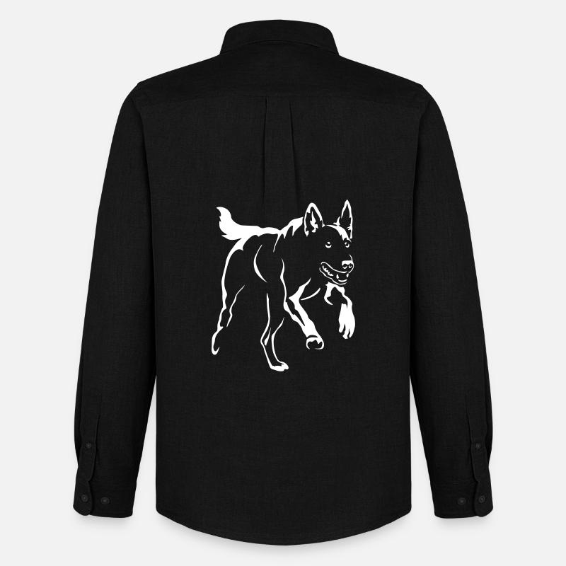 Malinois "Black Edition" - Männer Oxford Hemd von Stanley/Stella - Schwarz