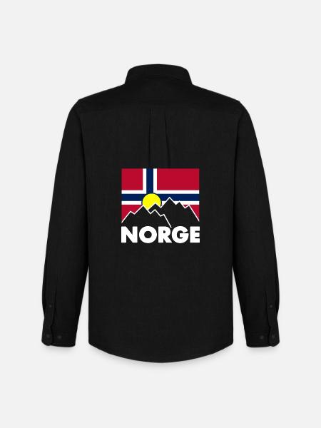Norway flag with mountains - Men's Oxford Shirt by Stanley/Stella - black
