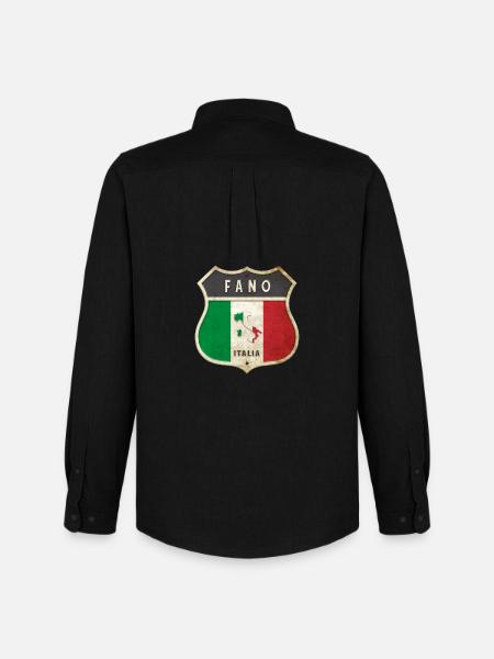 Fano Italia Stemma Bandiere Design - Stanley/Stella Camicia Oxford uomo - nero