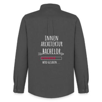 Innenarchitektur Bachelor Studium Geschenk - Männer Oxford Hemd von Stanley/Stella - Anthrazit - Hinten - AI Model Male 185 dark (185cm)