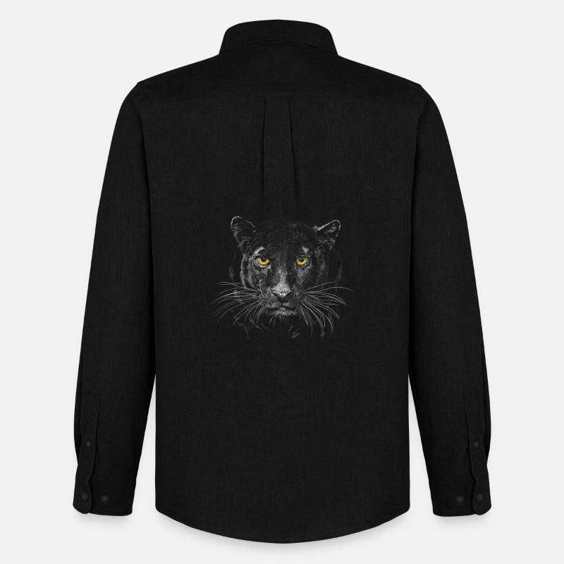 Panther - Männer Oxford Hemd von Stanley/Stella - Schwarz