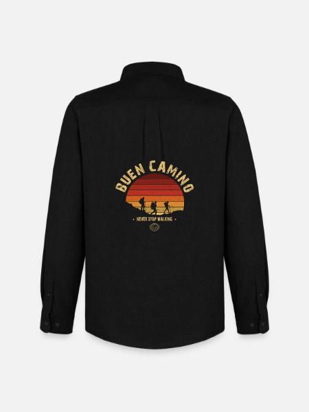 Buen Camino de Santiago Vintage Badge - Men's Oxford Shirt by Stanley/Stella - black