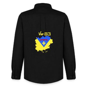 Var - Men's Oxford Shirt by Stanley/Stella - black - Back - AI Model Male 185 dark (185cm)